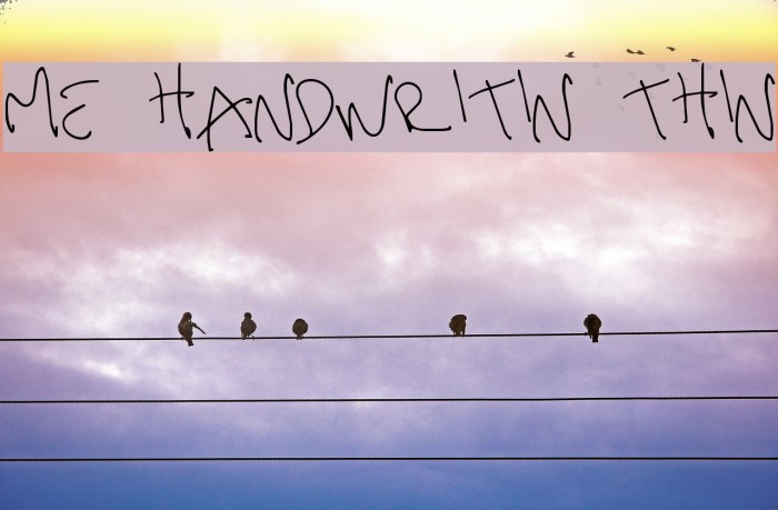 me handwritin Thin Font examples