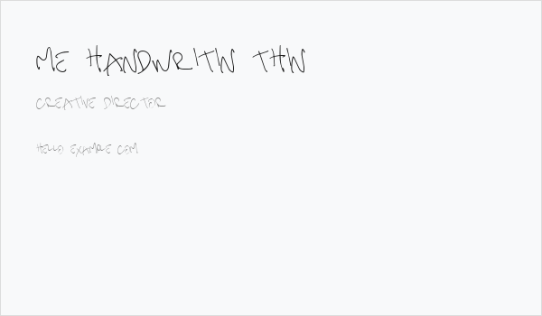 me handwritin Thin Business Card