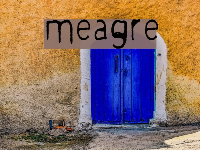 meagre Font examples