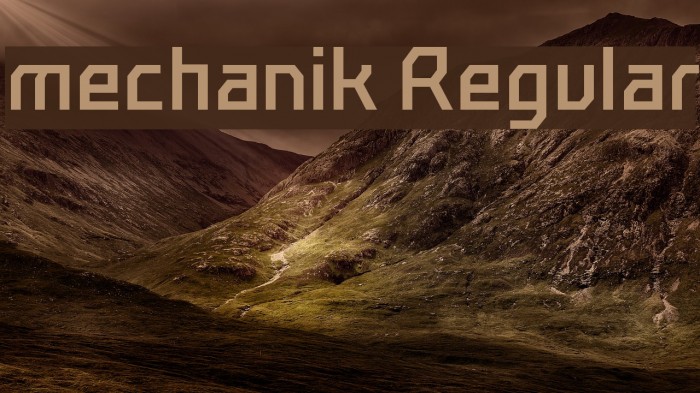 mechanik Regular Font examples