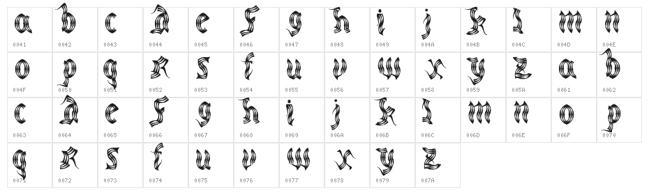 medievalparty-Regular Character Map