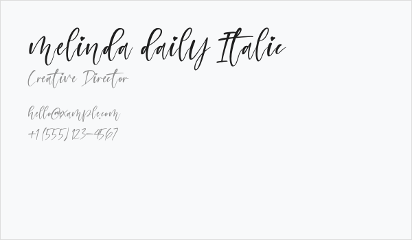 melinda daily Italic Business Card