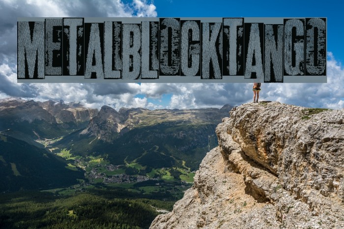 metalblocktango Font examples