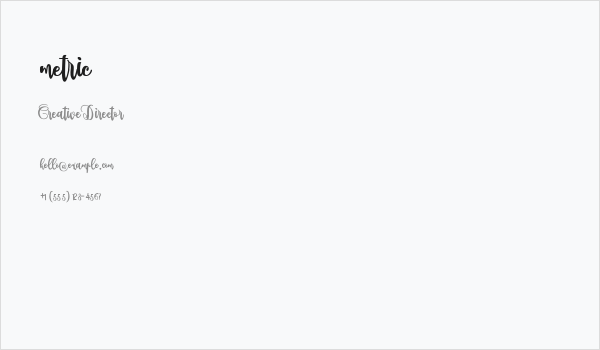 metric Business Card