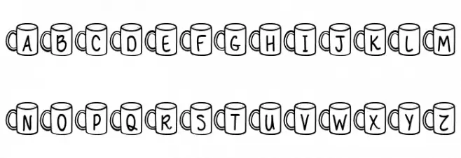 MF Coffee Mugs Font LOWERCASE