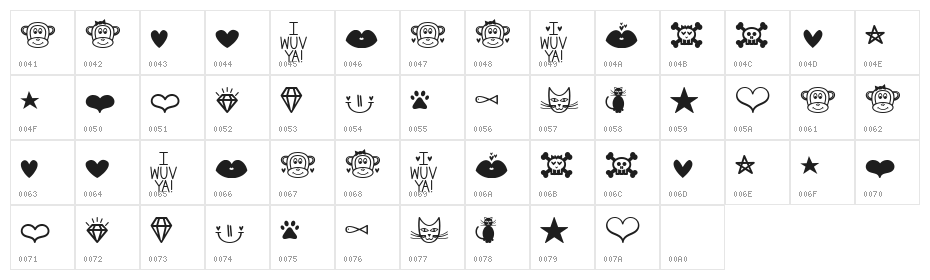 MF Dings 2 Character Map