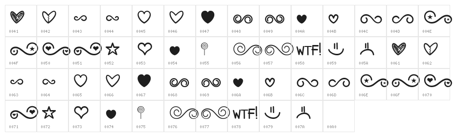 MF Dings 3 Character Map