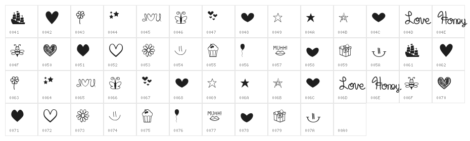 MF Dings Character Map