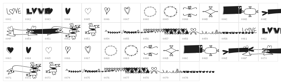 MF Heart Stuff Character Map