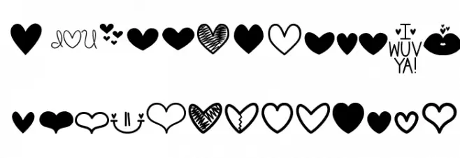 MF Love Dings फ़ॉन्ट अपरकेस