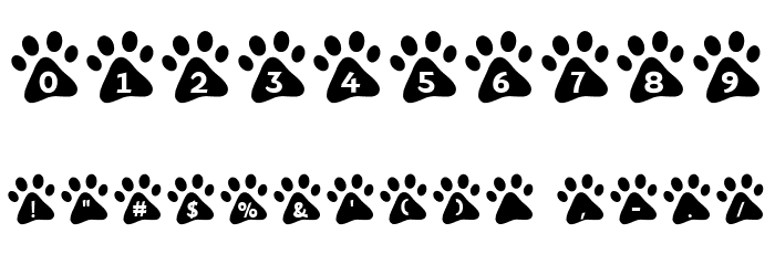 MF Paw Prints Font OTHER CHARS