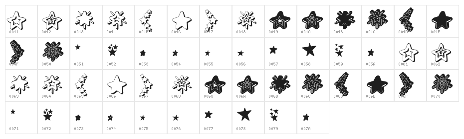 MF Star Dings 2 Regular Character Map