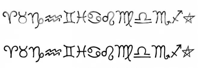 MF Zodiac Dings Caratteri MINUSCOLO
