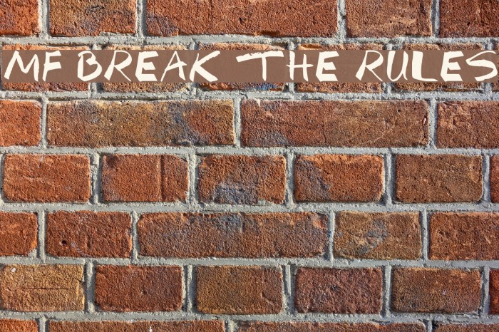 Mf Break The Rules Font examples