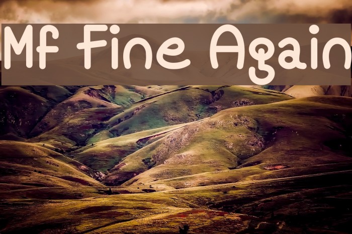 Mf Fine Again Font examples
