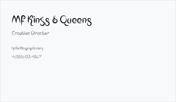Mf Kings & Queens Business Card