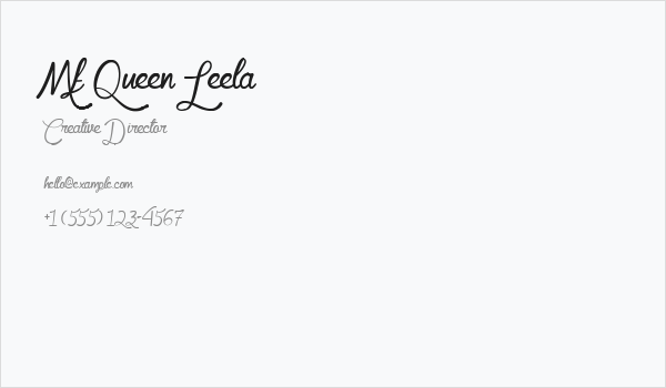 Mf Queen Leela Business Card