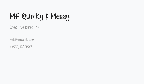 Mf Quirky & Messy Business Card