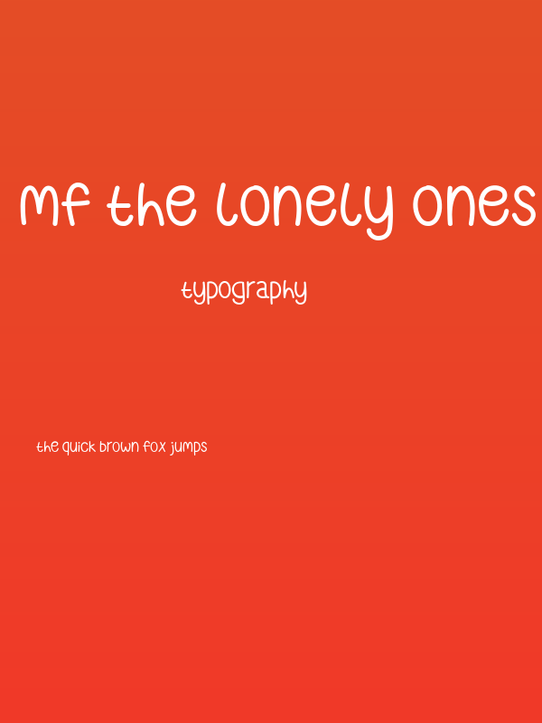 Mf The Lonely Ones Poster
