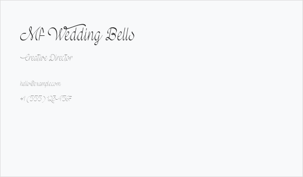 Mf Wedding Bells Business Card