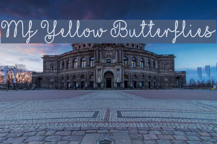 Mf Yellow Butterflies Font examples
