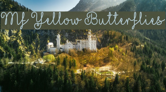 Mf Yellow Butterflies Font examples