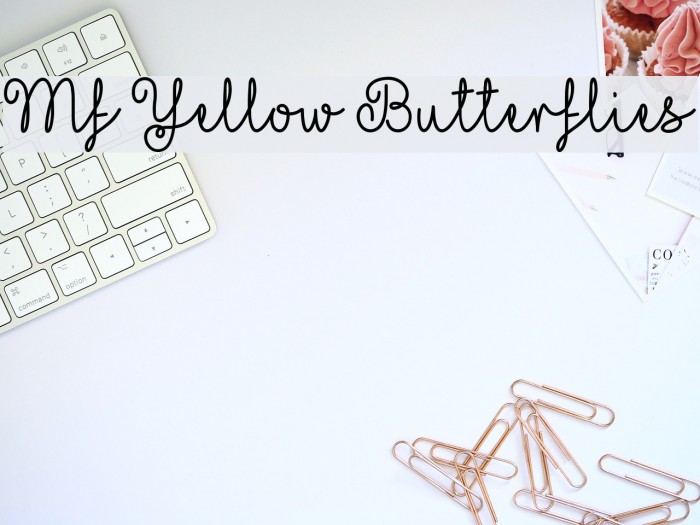 Mf Yellow Butterflies Font examples