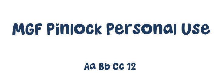 MGF Pinlock Personal Use Font Preview