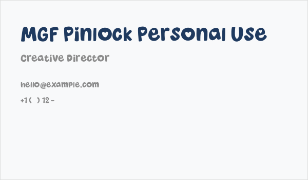 MGF Pinlock Personal Use Business Card