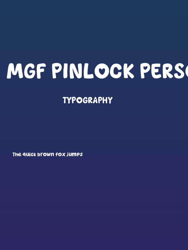 MGF Pinlock Personal Use Poster