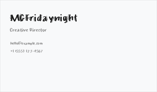 MGFridaynight Business Card