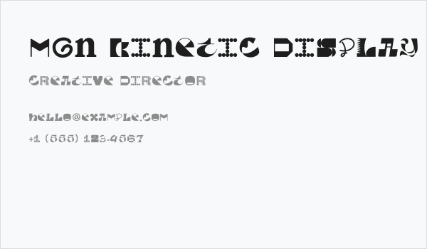 MGN Kinetic Display 6 Business Card