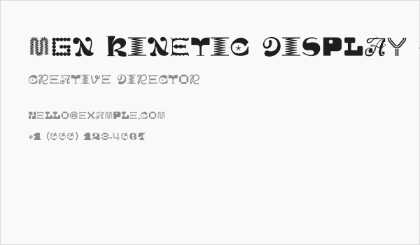 MGN Kinetic Display 7 Business Card