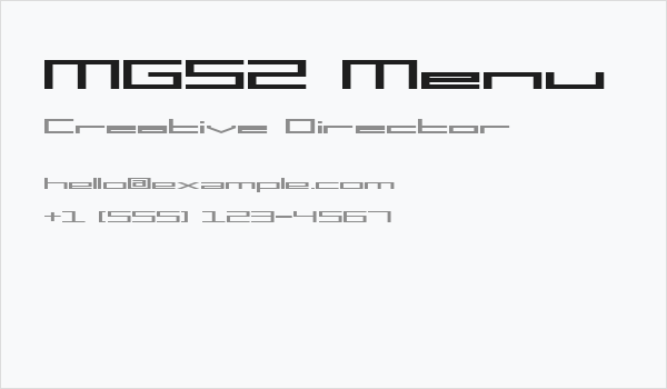 MGS2 Menu Business Card