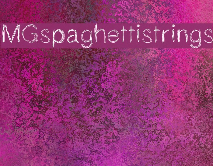 MGspaghettistrings Font examples