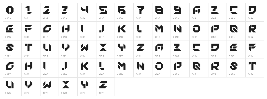 MHOSOQ Regular Character Map