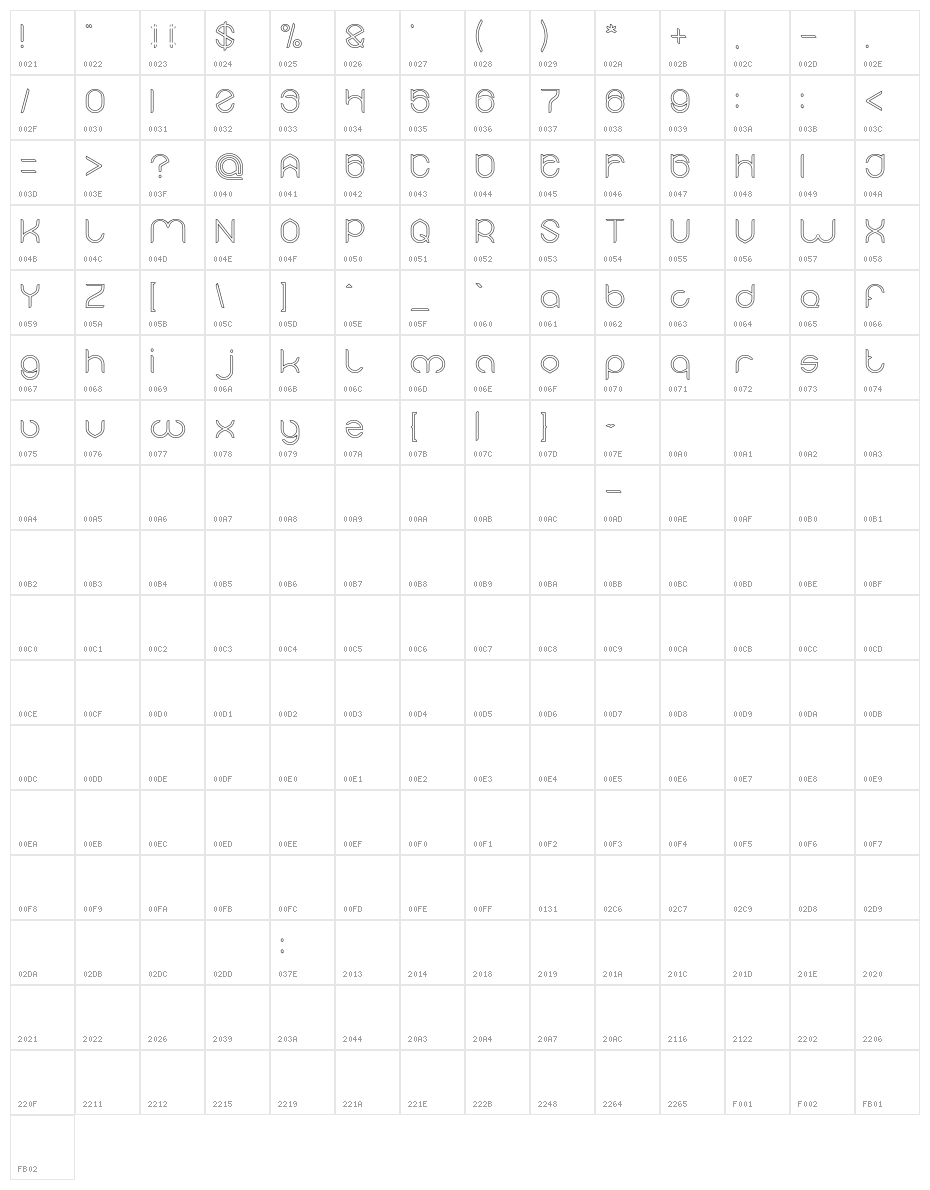 MICHELLE-Hollow Character Map