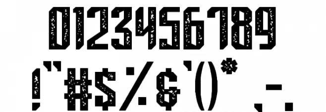 MIDELTONE ROUGH Font OTHER CHARS