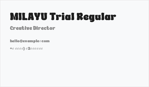 MILAYU Trial Regular Business Card