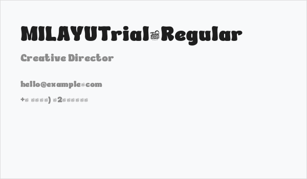 MILAYUTrial-Regular Business Card