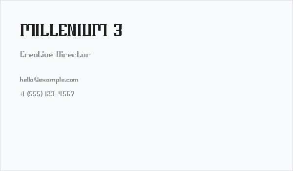 MILLENIUM 3 Business Card