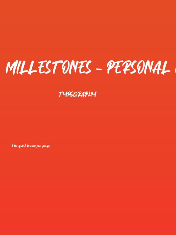 MILLESTONES - Personal Use Poster