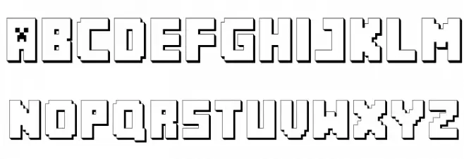 MINECRAFT PE Caratteri MINUSCOLO