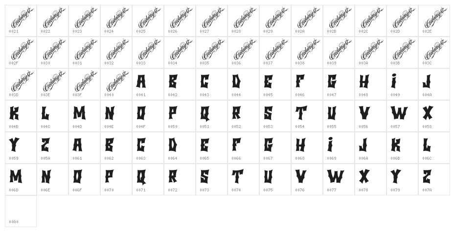 MINGGUPAGI Character Map