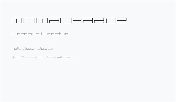 MINIMALHARD2 Business Card