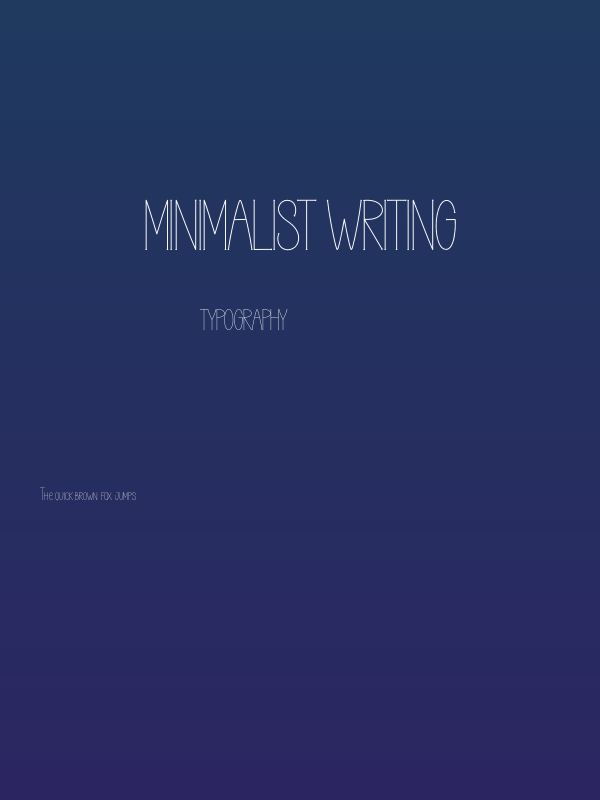 MINIMALIST WRITING Poster