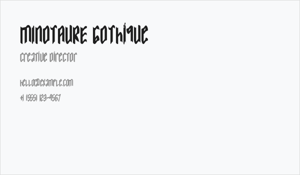 MINOTAURE Gothique Business Card