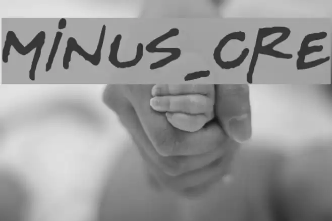 MINUS_CRE Font examples