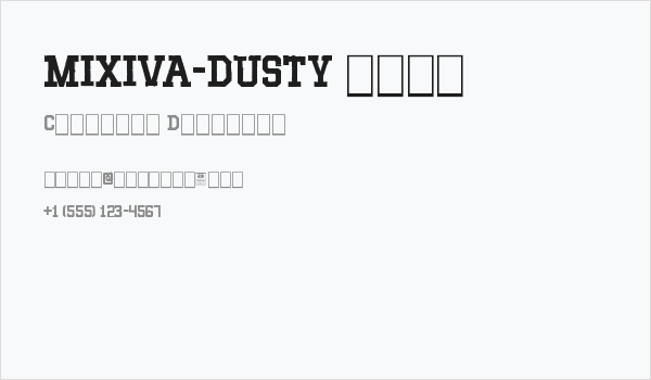 MIXIVA-DUSTY demo Business Card