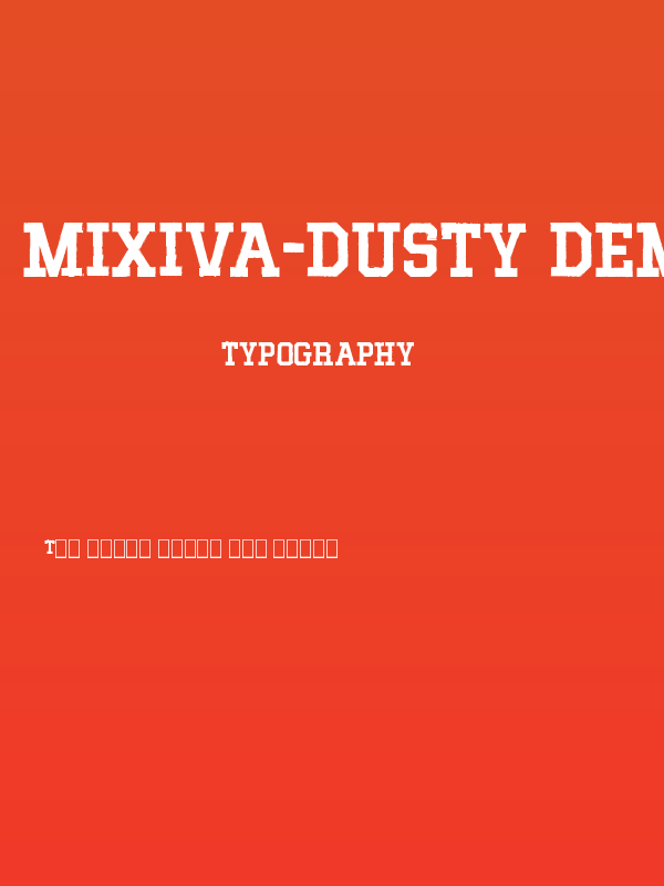 MIXIVA-DUSTY demo Poster